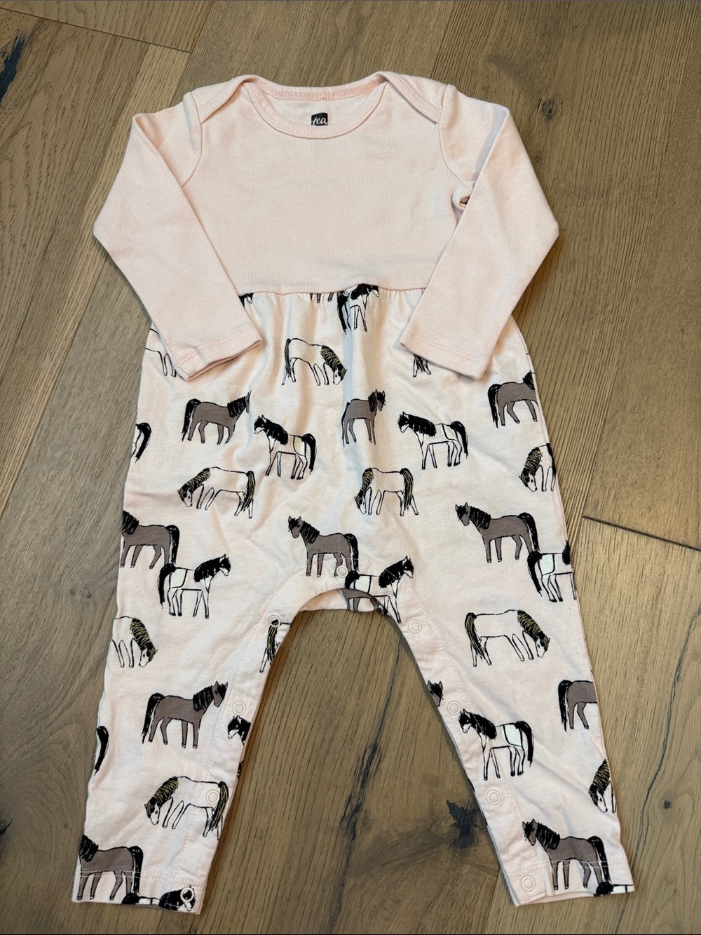 Tea Collection Baby Girl's Painted Pony Romper - Size 9-12 months - Like New!